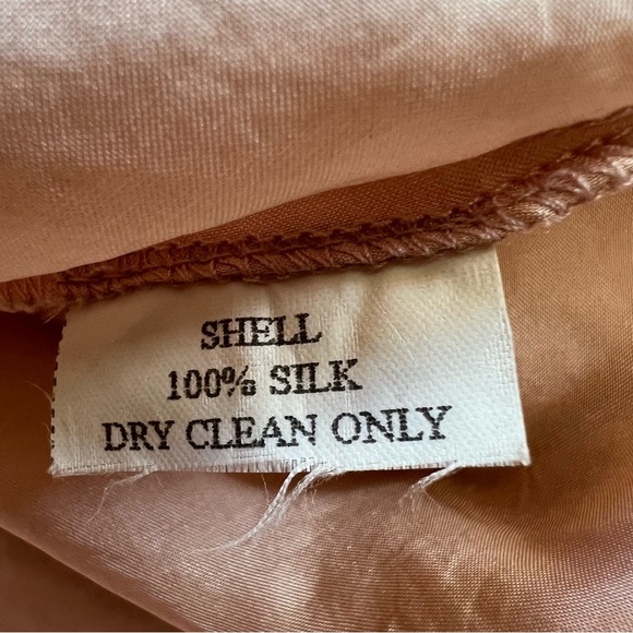 SILK Peach Powdered Pink Layered Tiered Skirt Ruffles Size L - Picture 4 of 6